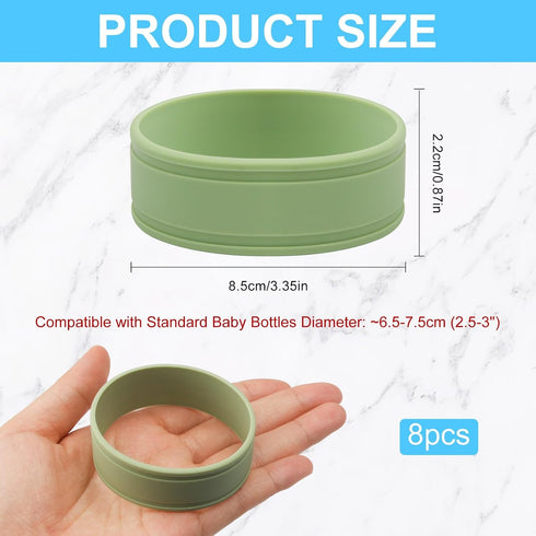 Foyods 8PCS Silicone Baby-Bottles-Labels for Daycares Writable & Bottles Label Reusable, Bottle Bands for Daycare