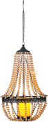 BAYN 27H Hanging Candle Chandelier Outdoor, Battery Operated Clear Acrylic Beaded Chandelier with Flickering Led Candle