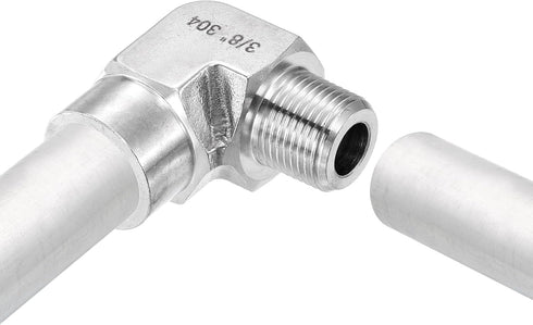 uxcell 2Pcs G3/8 Inch Male x G3/8 Inch Female 90 Degree Barstock Street Elbow, 304 Stainless Steel Pipe Fitting Adapter