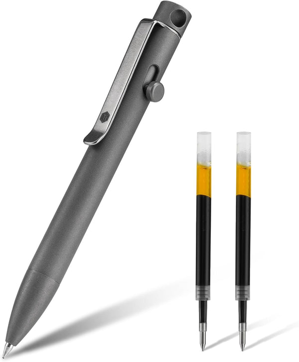 KeyUnity KP03SW Bolt Action Pen with Clip, Titanium Alloy EDC Pocket Pen for Everyday Carry