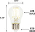 Westinghouse 5316620 4.5 Watt A15 Dimmable Clear Filament LED Light Bulb, 40 Watt Equivalent, 6 Pack