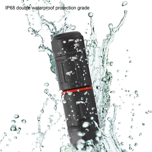 Chiffonade PA66 IP68 3-Core (16A 300V, 5115mm) Wire Connector Fire Retardant with Terminal Adapter for Outdoor Lighting