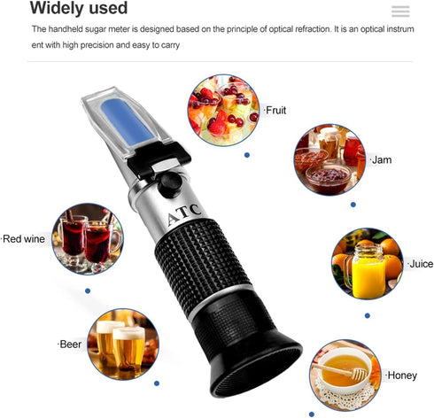 VGVGV 0-40% Set Brix Refractometer, Specific Gravity Brix Alcohol Refractometer Tester for Wort Beer Wine Grape Sugar