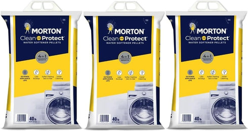 MYNERK Morton Clean and Protect Water Softener Salt Pellets, 40 LB Bag (3),