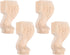 ABOOFAN 4pcs Solid Wood Furniture Legs Carved Table Cabinet Replacement Feet 12x6cm