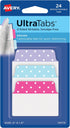 Avery Multiuse Ultra Tabs, 2" x 1.5", Assorted Pastel Dots, 24 Repositionable Tabs (74773)
