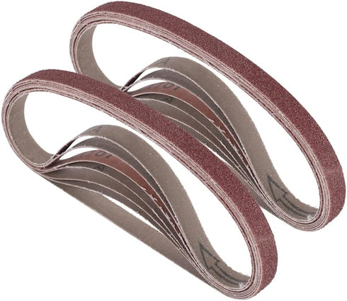 1/2 inch x 18 inch Sanding Belts - 20 Pack Fine Grits for Woodworking, Metal Polishing