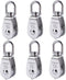 Stainless Steel Wire Rope Crane Pulley Block M15 - 6Pcs Single Pulley Block Hanging Wire Towing Wheel