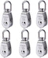 Stainless Steel Wire Rope Crane Pulley Block M15 - 6Pcs Single Pulley Block Hanging Wire Towing Wheel