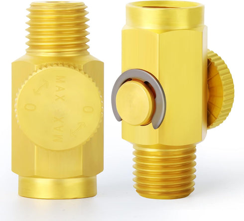 TAISHER 5PCS Brass Air Compressor Accessories Control Tool in-Line Air Flow Regulator Valve 1/4" NPT Male x 1/4" NPT Female