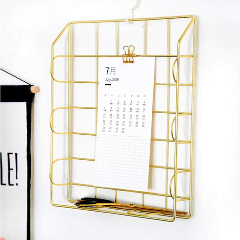 Jolitac Rose Gold 4-Tier Stackable Paper Tray - Decorative Desk Organizer for File Documents in Home & Office (Gold)