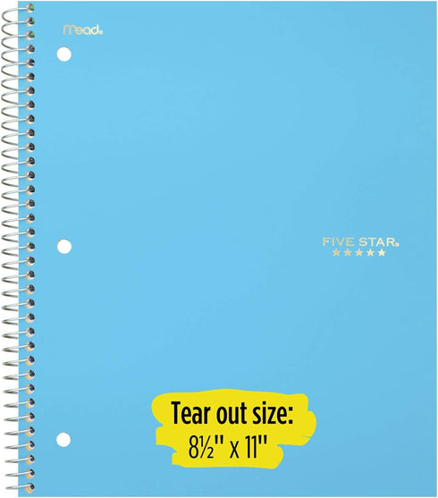 Five Star Spiral Notebook, 1 Subject, College Ruled Paper, 100 Sheets, Yellow, 11" x 8-1/2" (73475)