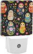Generic Russian Nesting Dolls Flowers Night Light Dusk to Dawn Into Wall Bright Auto Sensor Lamp Plug LED for Home