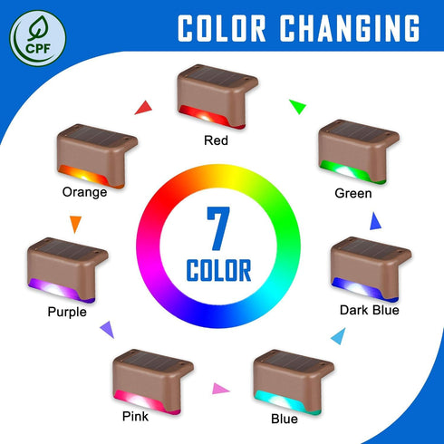 16 Pack SOLPEX Color Changing Solar Deck Lights, Waterproof LED Lights for Decks,Stairs,Fences,Yards and Patios