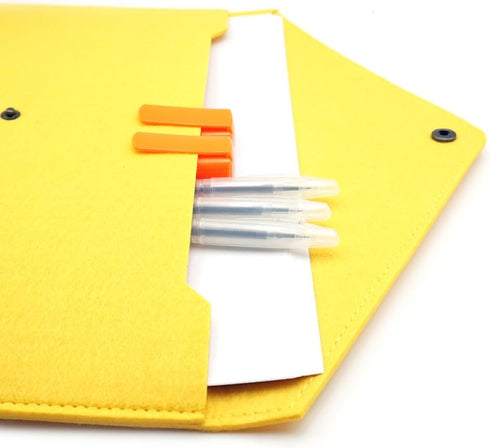 Felt File Folder, Durable Briefcase Document Bag, Portfolio Case with Button Closure for Office Home School