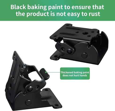 4 Pack 0-90 Folding Brackets Degrees Folding Table Legs Brackets Heavy Duty Lock Extension Support Bracket Black