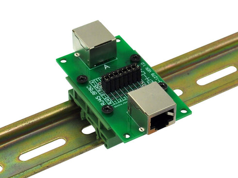 RJ45 8P8C Breakout Module Board with DIN Rail Mount