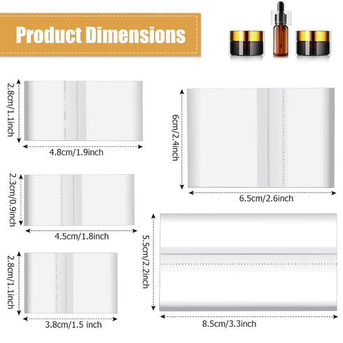 Boao 1250 Pieces Shrink Band for Bottles, PVC Heat Shrink Wrap for Jars, Perforated Tamper Shrink Wrap for Cans and Tins