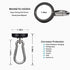 Magnetic Hooks 100lbs, Black Magnet Hooks with Swiveling Carabiner for Hanging, Strong Neodymium Magnet