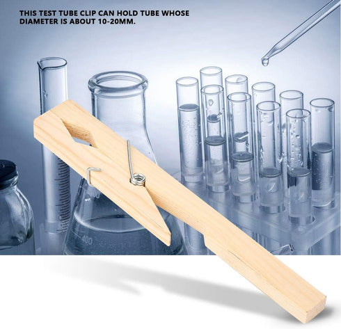 10Pcs Test Tube Holder Clamp Clip, Wood Test Tube Clip for Laboratory Equipment Testing Tool 18cm/7.1in Length