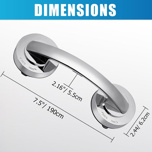 Hordion Suction Cup Door Handle, Suction Grab Bar Bathtub Shower Handle for Glass Doors Windows Kitchen Drawer Cabinet