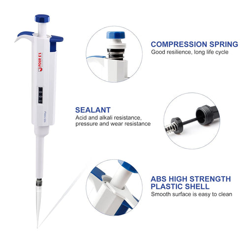 1000uL Micropipette, 1mL Lab Single Channel Micro Pipettes, Adjustable Variable Volume for Liquid Laboratory