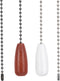 Gosknor 2pcs Ceiling Fan Pull Chain Extension, 12.68in White & Brown Light Pull