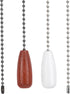 Gosknor 2pcs Ceiling Fan Pull Chain Extension, 12.68in White & Brown Light Pull