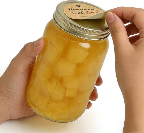Volokitx 600 2" Pcs Homemade with Love Stickers, Round Canning Labels for Mason Jars, Jam, Jelly, Pickles with Lines