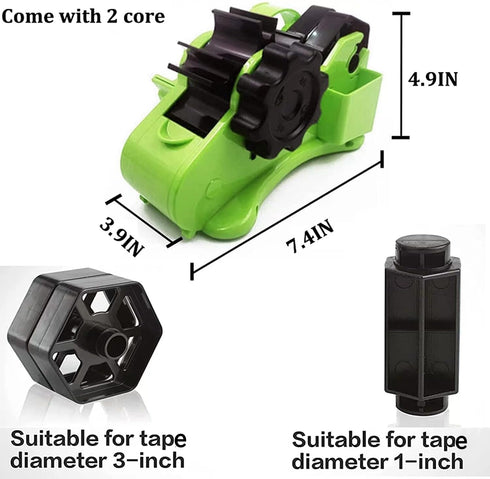 Green Multi-Roll Heat Tape Dispenser Sublimation 1" and 3"Core Double Reel Cores Sublimation for Heat Transfer Tape, Semi-Automatic Tape Dispenser with Compartment Slots by SHDSL