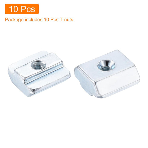 uxcell 10Pcs M4 T Nut Tee Sliding Slot Nuts, Nickel Plated Fastener for Aluminum Extrusion Profile 4040 Series