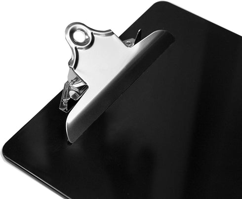 Black Plastic Clipboards Set of 6, 12.5x9 Inch with 100 Sheets Holding Capacity, Office, Classroom Supplies