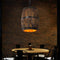 BJTDLLX Wood Lighting Fixtures, Whiskey Barrel Light Fixture Bar Lamps Retro Hanging Light