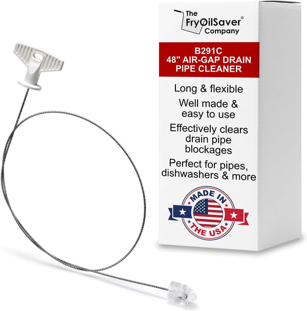 48" Air-Gap Drain Brush - Flexible Dishwasher and Sink Cleaner Tool for
