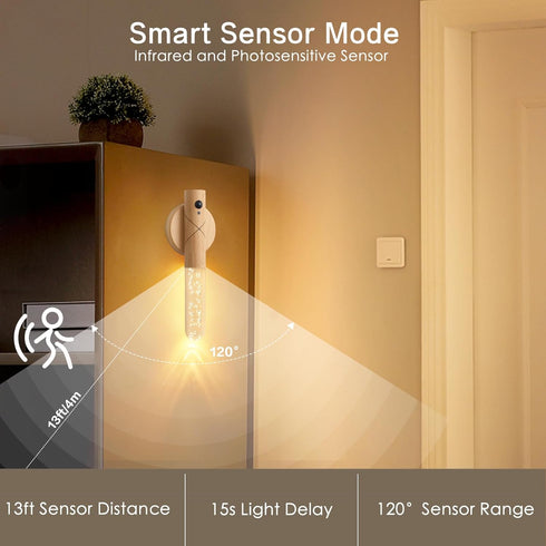 Set Wall Sconces of Two Battery Operated, Motion Sensor Night Light Battery Powered Sconce Rechargeable Wall Sconce