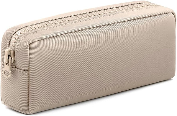 Big Capacity Pencil Case, Pure Color Pen Pouch with Zipper for Adult Officers, Stationary Storage Bag (Khaki)