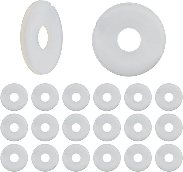 20PCS Transparent Plastic Screw Flat Washer Gasket for Glass Shower Door Handle Towel Bar Replacement