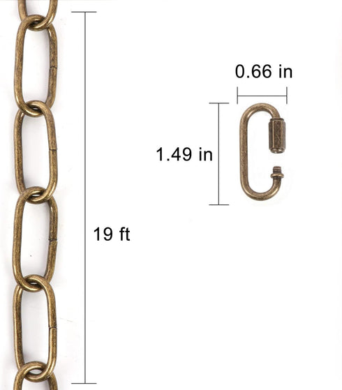 19 65 lbs Giluta Feet Heavy Duty Chandelier Chain, Antique Bronze Pendant Light Fixture Chain with Durable Finish
