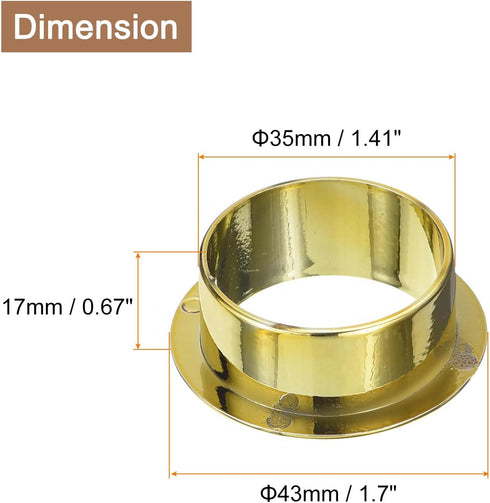uxcell 4Pcs Cable Hole Cover, 1-3/8 inch(35mm) ABS Office Desk Cable Wire Cord Grommet Cable Cord Organizer for Office Desktop Wire, Gold