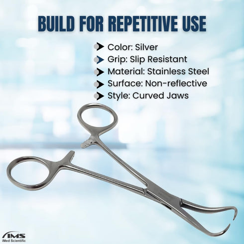 Backhaus Towel Clamps Forceps - Stainless Steel with Ratchet Handle for Firm Grip 5.25" Long Surgical Instruments