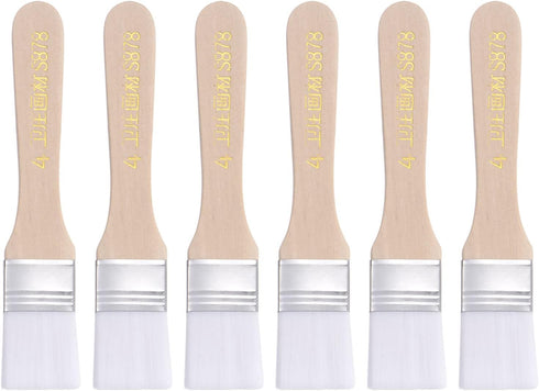 uxcell Small Paint Brush Set, 1.1" Width Nylon Bristle with Wood Handle, 6Pcs for Wall, Door, Cabinets, Furniture