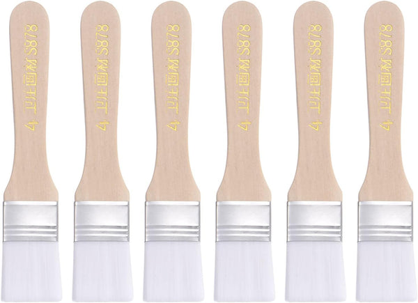 uxcell Small Paint Brush Set, 1.1" Width Nylon Bristle with Wood Handle, 6Pcs for Wall, Door, Cabinets, Furniture