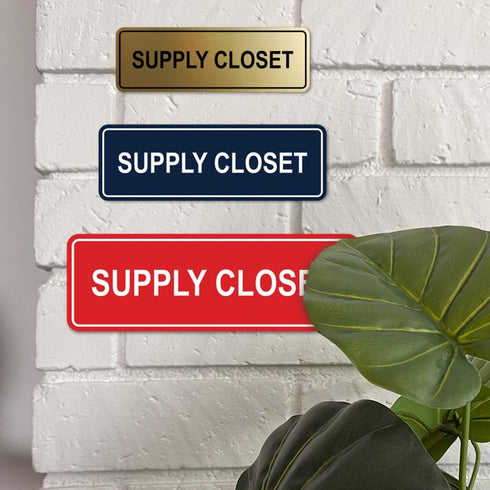 Signs ByLITA Standard Supply Closet Wall or Door Sign, Office Storage Signage (Black) - Large