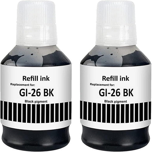 GI26 GI-26 Ink Compatible with Canon Refill Ink Bottles for MAXIFY GX3020 GX4020 Printers (2-Pack)