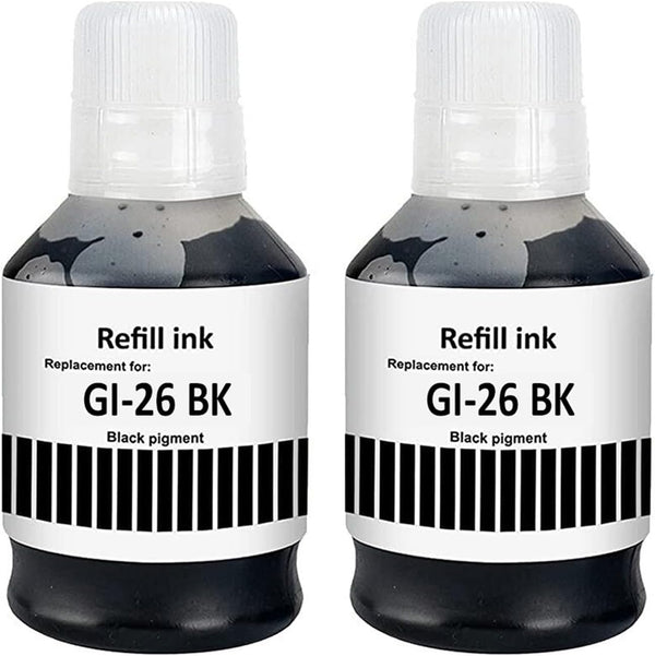 GI26 GI-26 Ink Compatible with Canon Refill Ink Bottles for MAXIFY GX3020 GX4020 Printers (2-Pack)
