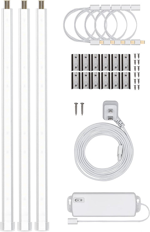 10in. 3 Pack, 825 2700K 44418 UltraPro Linkable LED Bright Strips, Lumens, Warm White Light, Low Voltage, Under Cabinet