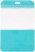 (100, 6.30 inch 9.45 inch) Clear Window Half Turquoise Green Plastic Resealable Bags with Butterfly Hang Hole