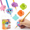 Firesara Training Grips, Original Owl Three Fingers Fixed Pencil Correction Grips for Kids Handwriting Posture (6PCS)
