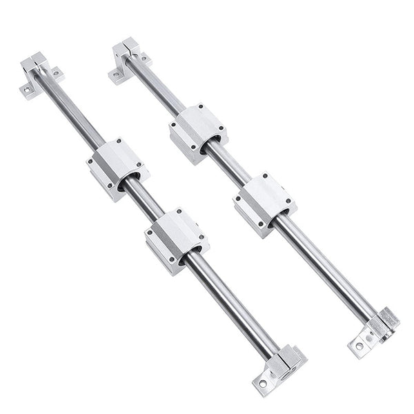 Linear Rail OD 8mm, 200mm 2PCS Optical Axis Linear Rail Shaft Rod with 4PCS Guide Support and 4PCS SC8UU Bearings