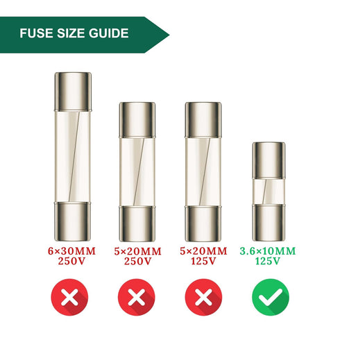 DealEnvy 5A (5 F5AL 3.6 10mm (0.14 0.39 inches), 125V 6 Pack Amp) Mini Glass Fuses, Micro Fuses x x Fast-Blow, Fast